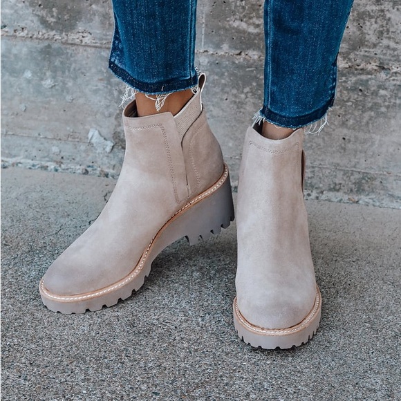 Dolce Vita Shoes - Dolce Vita Huey H2O Suede Booties in Light Tan Color
